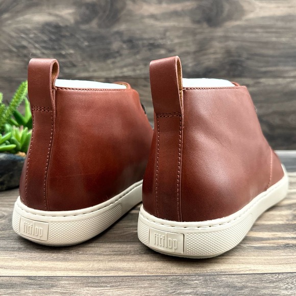 NIB FitFlop Zackery 11 44 Dark Red Chukka Ankle Boots Leather - Picture 7 of 11